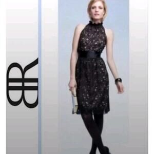 BANANA REPUBLIC black lace High Neck cotton blend dress Size 8